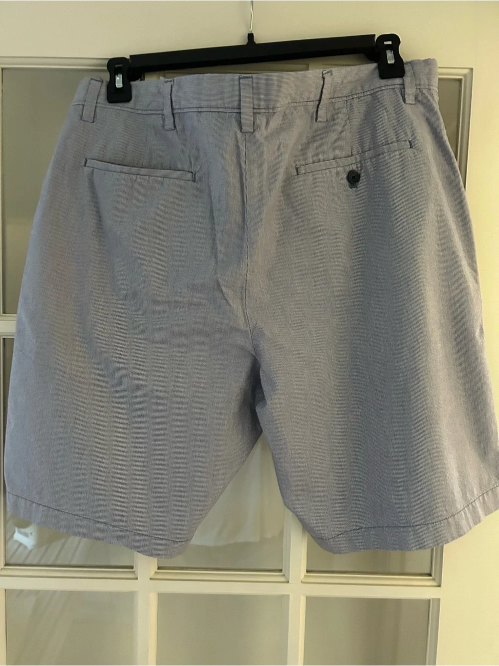 Banana Republic Light Blue Seersucker Flat-Front Shorts